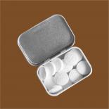 Hospitality hotel mints embossed in printed tin